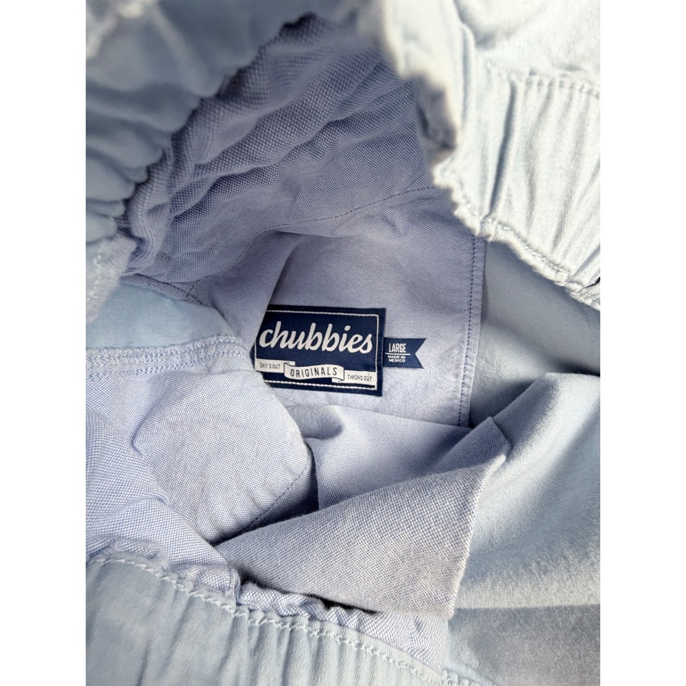 Chubbies Originals Mens 5.5 Inseam Shorts Light Blue Elastic Waist Stretch L - Picture 2 of 8